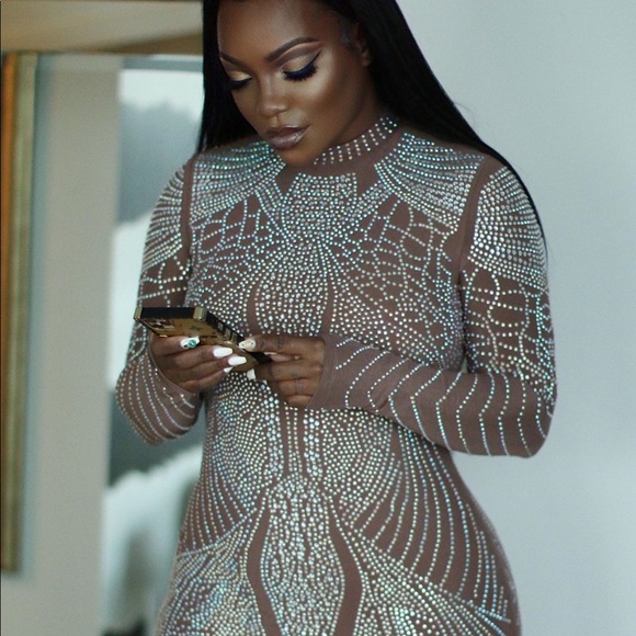 Rhinestone illusion dress - Picture 1 of 4